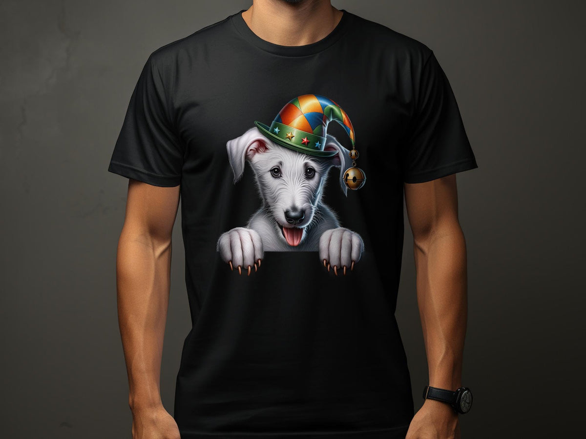 Irish Wolfhound Dog Pup Jester Hat Design Dog Lover Gifts Present For Mans Best Friend Pet Gift Dog Design T Shirt Hoodie Sweatshirt Hoodie – Fan Favorite · Great Gift For Fans