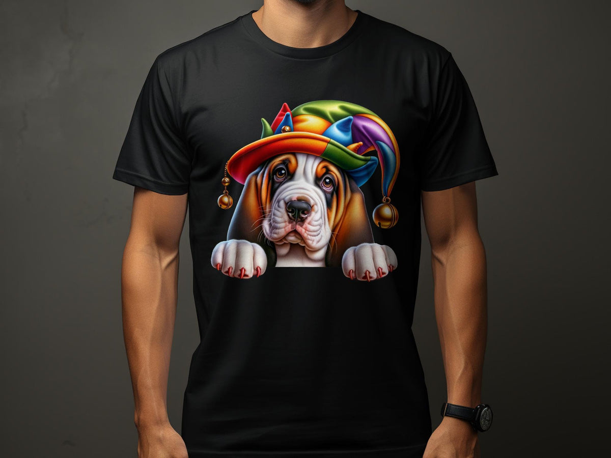 Bloodhound Dog Pup Jester Hat Design Dog Lover Gifts Present For Mans Best Friend Pet Gift Dog Design T Shirt Hoodie Sweatshirt Hoodie – Warm & Stylish · High-Quality Print