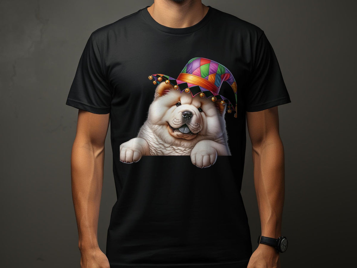 Chow Chow Dog Pup Jester Hat Design Dog Lover Gifts Present For Mans Best Friend Pet Gift Dog Design T Shirt Hoodie Sweatshirt Hoodie – Warm & Stylish · Trending Graphic Apparel
