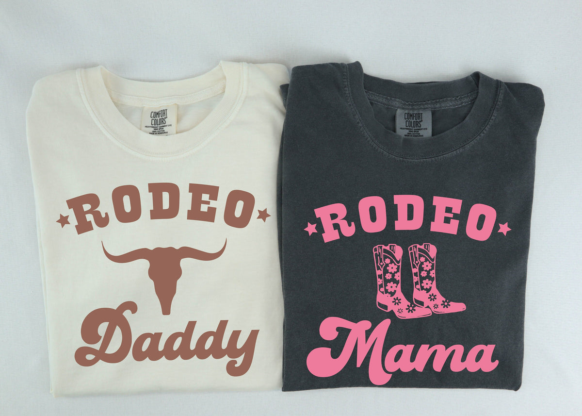 Rodeo Mama Shirt Western Mama T Shirt Rodeo Daddy Shirt Country Mama Daddy Matching Mom Dad TeesMom and Dad Rodeo Outfit Graphic Tee – Soft Feel · Top Pick For Any Outfit