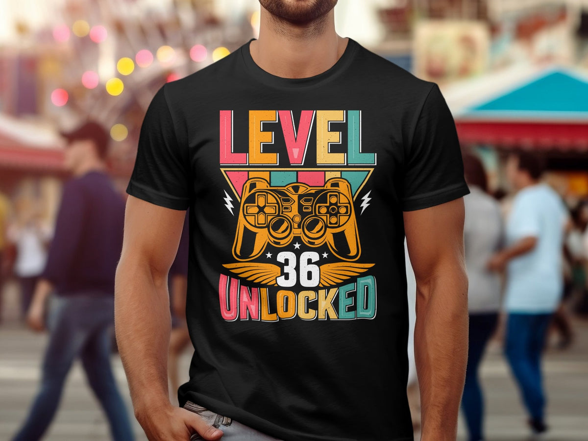 36th Birthday Gift Level Unlocked Gamer Age 36 Years Old Birthday Design TShirt Hoodie Sweatshirt Colorful Retro Gaming Apparel Hoodie – Fan Favorite · Top Pick For Any Outfit