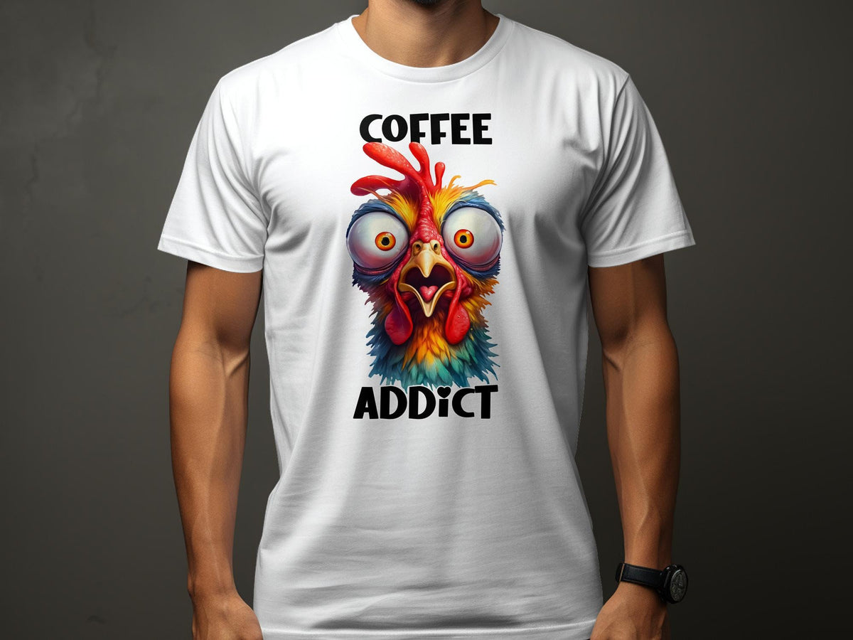 Funny Sarcastic Coffee Addict Chicken TShirt Colorful Unisex Tee with Wacky Hen Design Humorous Animal Lover Gift Graphic Tee – Everyday Comfort · Perfect For Daily Wear