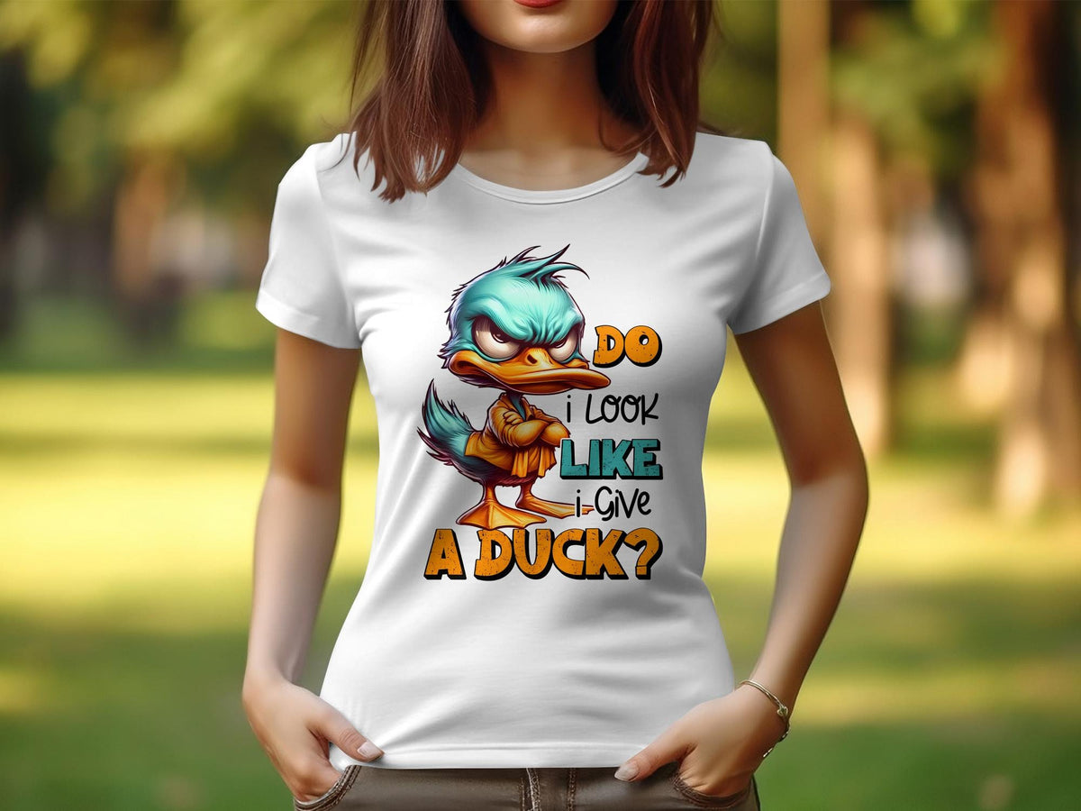 Women39s Sarcastic TShirt Do I Look Like I Give A Duck Funny Duck Graphic Tee Bold Colors EyeCatching Graphic Tee – Premium Graphic · High-Quality Print
