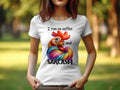 Women39s Sarcastic TShirt I Run on Coffee and Sarcasm Colorful Rooster Design Funny Tee for Her Gift Idea Graphic Tee – Feel-Good Design · Must-Have Style