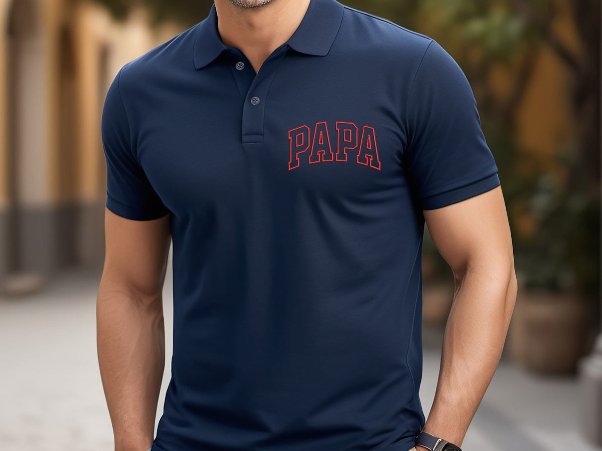 Papa Embroidery ShirtFather Day GiftFather Embroidery ShirtFather Birthday GiftPapa Polo ShirtFunny Father Polo Graphic Tee – Everyday Comfort · Must-Have Style