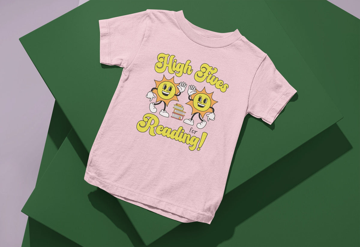 Book Lover Tee Shirt for Kids High Fives for Reading Cute Y2K Aesthetic Shirt Daughter Who Loves Reading Adorable Bookworm Birthday Gift Graphic Tee – Everyday Comfort · Great Gift For Fans
