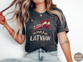 Express Latvian shirt Half Latvian shirt Latvia Flag Tshirt Latvian heritage Tshirt Riga Skyline Shirt gift for latvian Latvia Landmark Graphic Tee – Cozy Vibes · Trending Graphic Apparel