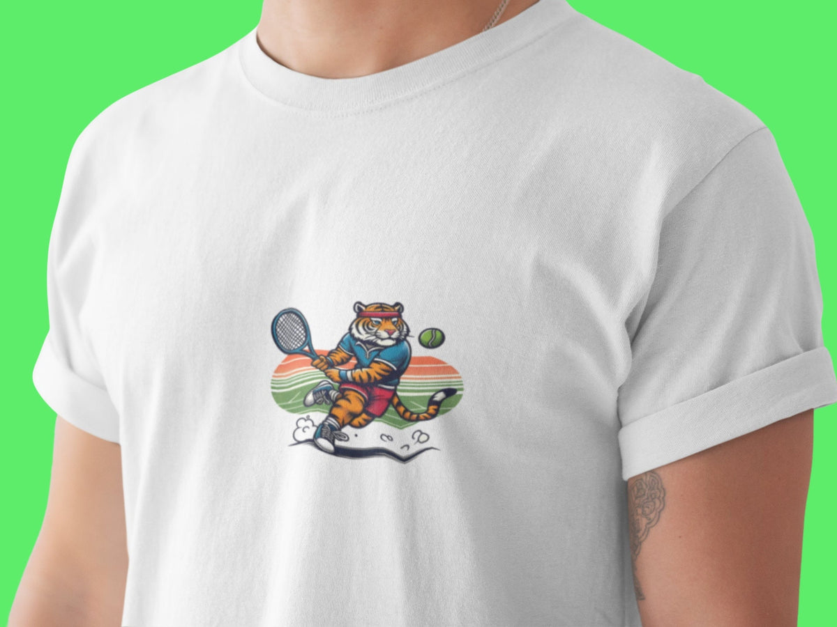 Tennis T Shirt Tiger Tennis Shirt Tiger T Shirt Tennis Lovers Shirt Graphic Tee – Aesthetic Look · Perfect For Daily Wear