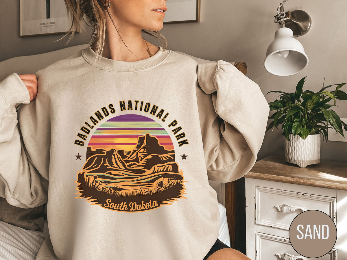 Vintage Badlands National Park Sweatshirt South Dakota Sweatshirt Badlands National Park gifts Retro Dakota Sweater Hiking Souvenir gift Sweatshirt – Easygoing Wear · Top Pick For Any Outfit