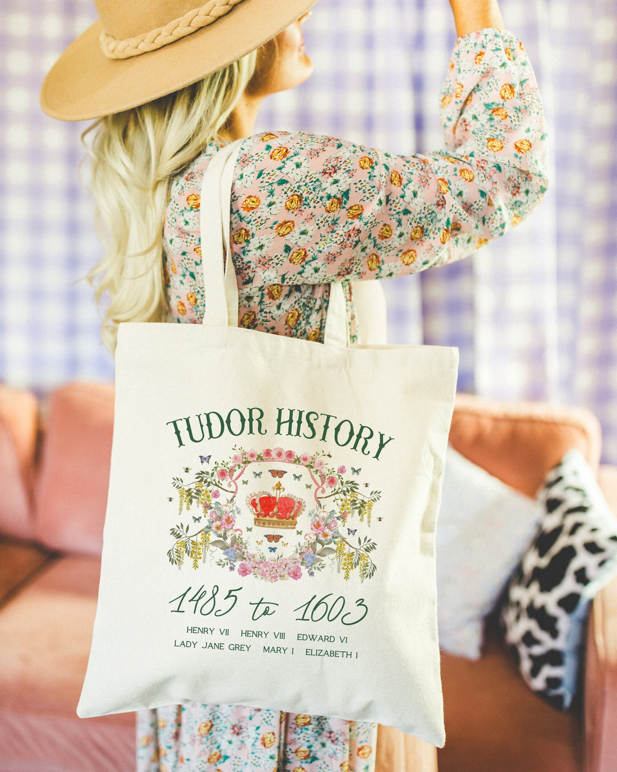 Tudor History Tote Bag Historian or History Buff Who Loves English History Floral Whimsigoth History Gift Henry VIII Queen Elizabeth I Tote Bag – Fan Favorite · High-Quality Print
