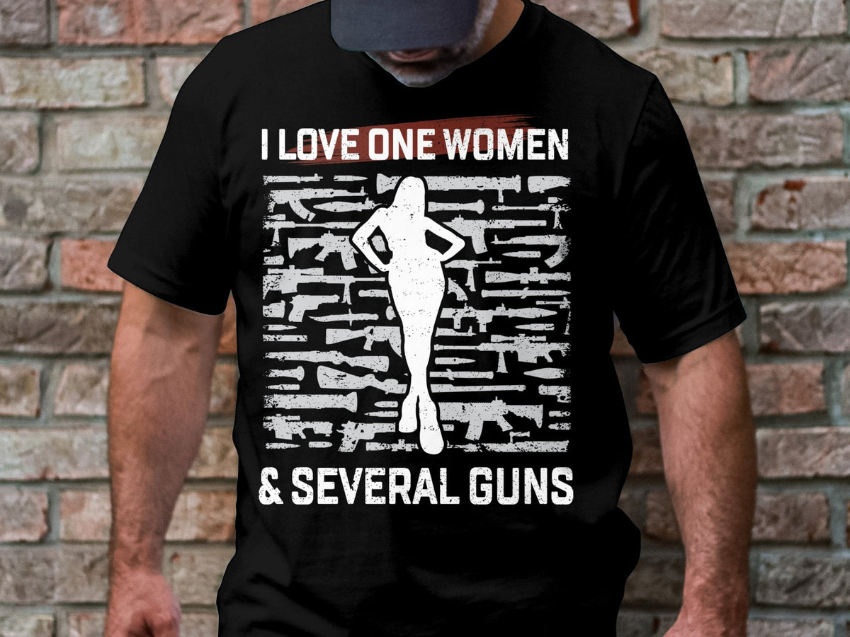 I Love One Women and Several Guns T Shirt Funny Gun Lover Shirt Second Amendment Rights Tee Gun Enthusiast Graphic Tee Graphic Tee – Easygoing Wear · Must-Have Style