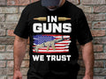 In Guns We Trust T Shirt Patriotic American Flag Gun Design Second Amendment Rights Apparel Pro Gun Rights Shirt Graphic Tee – Easygoing Wear · Great Gift For Fans