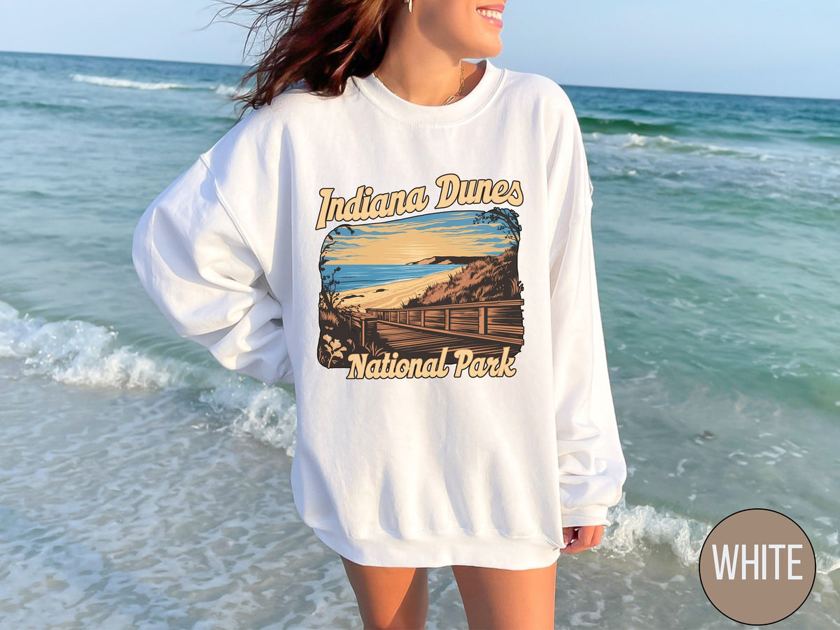 Indiana Dunes National Park Sweatshirt Indiana Souvenir Sweatshirt Indiana Dunes National Park gifts Retro Indiana Sweater Hiking gift Sweatshirt – Fan Favorite · Trending Graphic Apparel