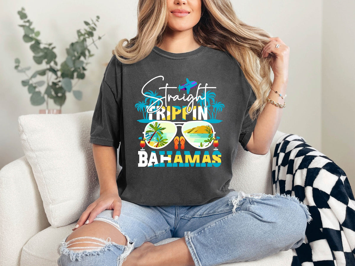 Vacation Bahamas Shirt Straight Trippin Shirt Straight Trippin Bahamas Shirt Bahamas Girls Trip Tee Jamaica Birthday Tees Graphic Tee – Bold Style · Perfect For Daily Wear