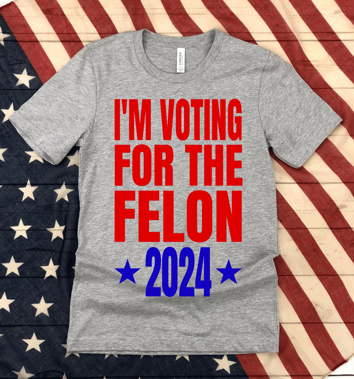 I39m Voting For A Felon Trump 2024 Funny Republican Presidential Election Tshirt Long Sleeve Tank Top or Sweatshirt Sweatshirt – Cozy Vibes · High-Quality Print