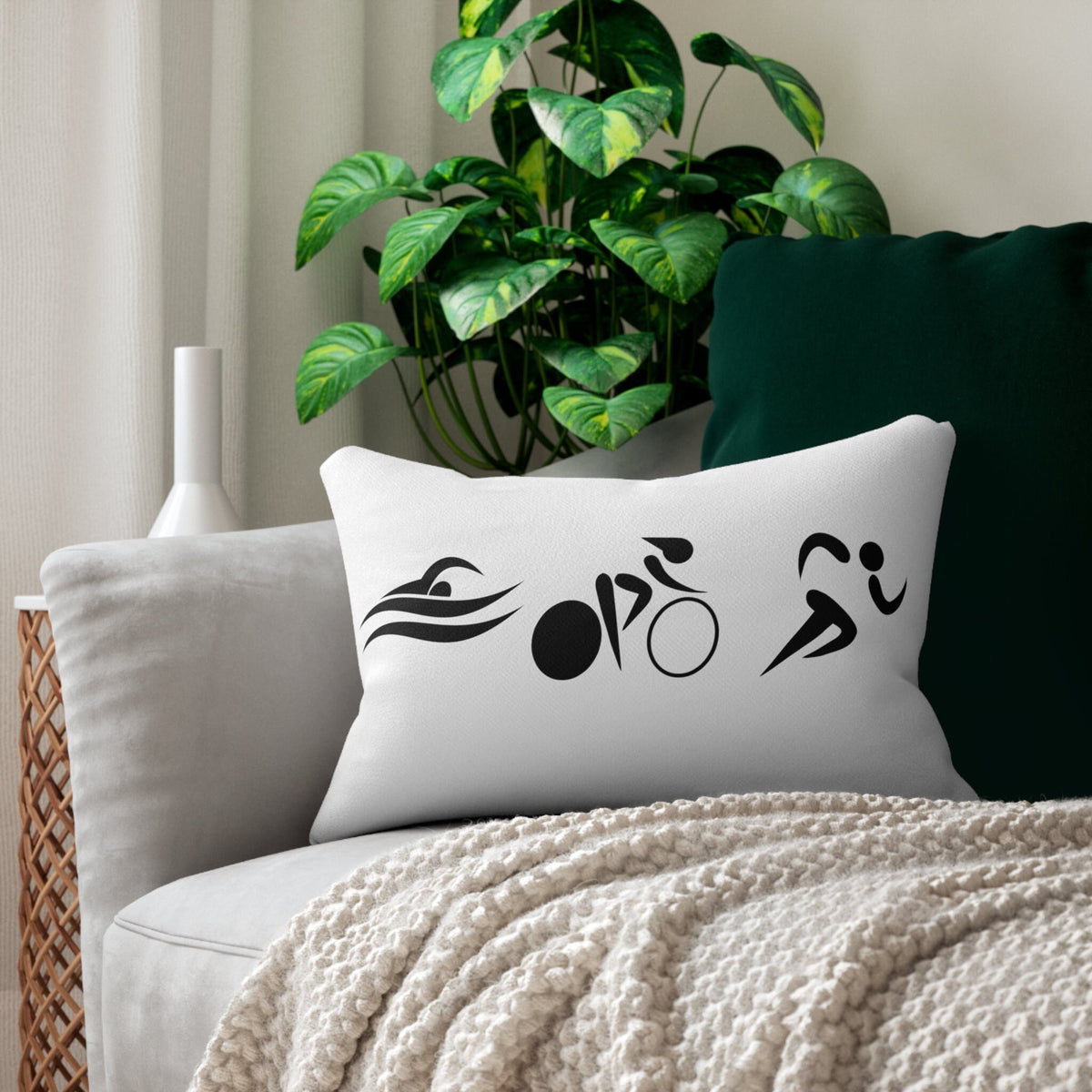 Triathlon Style Logo On Lumbar Pillow Graphic Tee – Easygoing Wear · Must-Have Style