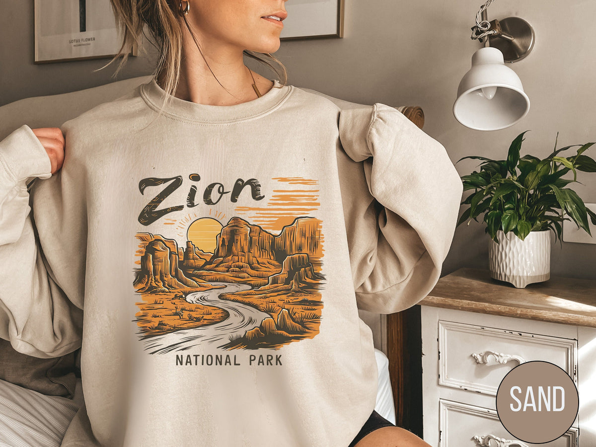 Vintage Zion National Park Sweatshirt Utah Sweatshirt Zion National Park gifts Zion National Park Shirt Hiking souvenir Camping Sweater Sweatshirt – Warm & Stylish · Must-Have Style