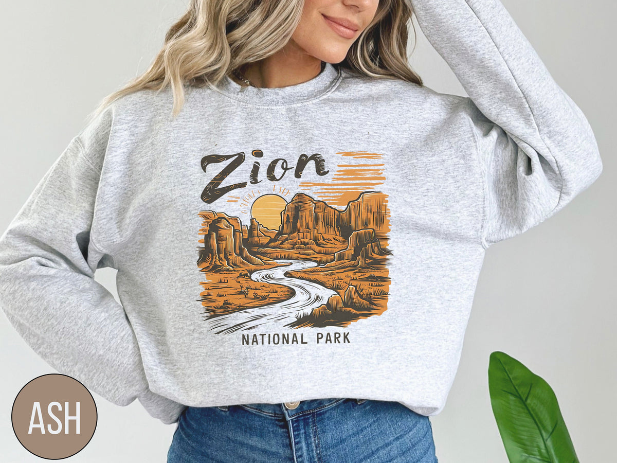 Vintage Zion National Park Sweatshirt Utah Sweatshirt Zion National Park gifts Zion National Park Shirt Hiking souvenir Camping Sweater Sweatshirt – Bold Style · Great Gift For Fans