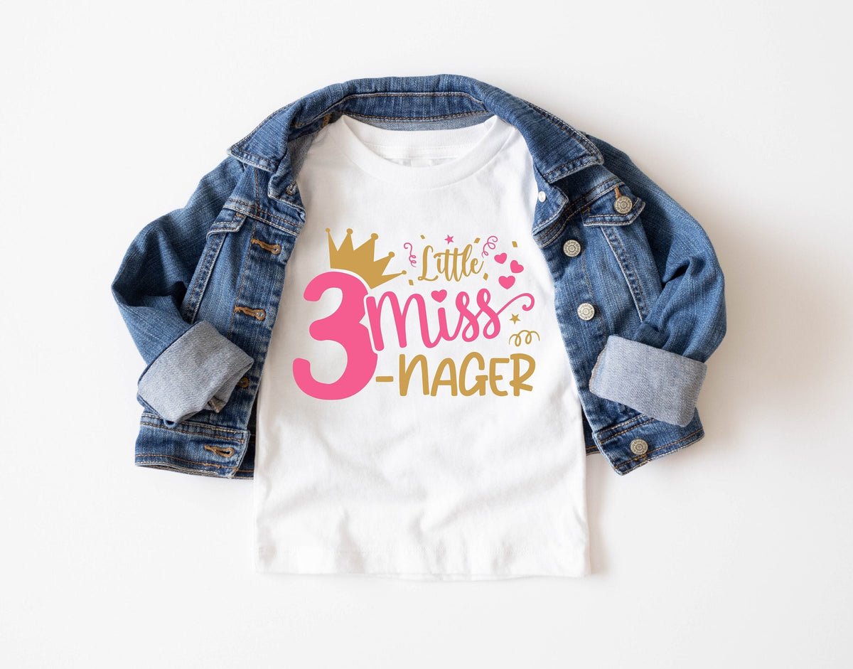 Little Miss Threenager Shirt Little Miss 3 Nager T Shirt Three Year Old Birthday Toddler T shirt Third Birthday Girls Gift Shirt 3 Bday Graphic Tee – Premium Graphic · Great Gift For Fans