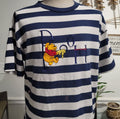 Vintage 90s Winnie And The Pooh blue stripped Tshirt size L Graphic Tee – Cozy Vibes · High-Quality Print