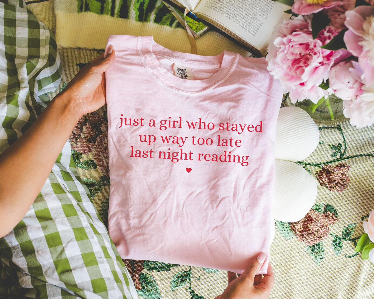 Funny Book Lover Gift Idea with Cute Y2K Aesthetic Stayed Up Too Late Reading Bookworm TShirt for Romance Reader or Romantasy Book Lover Graphic Tee – Cozy Vibes · High-Quality Print
