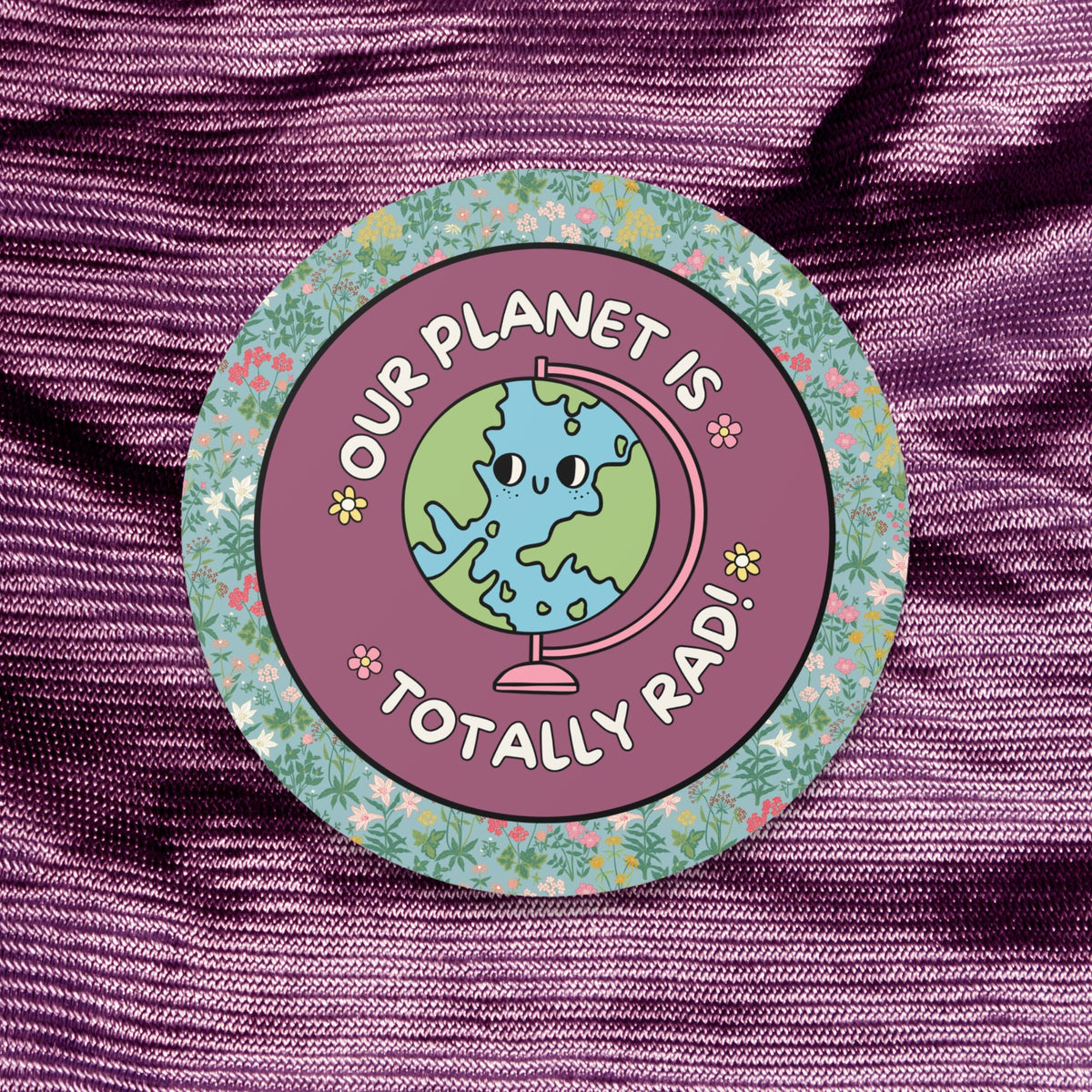 Cute Science Teacher or Colorful Earth Day Sticker 90s Aesthetic Kindergarten Teacher or Political Activist Our Planet is Totally Rad Graphic Tee – Warm & Stylish · Top Pick For Any Outfit