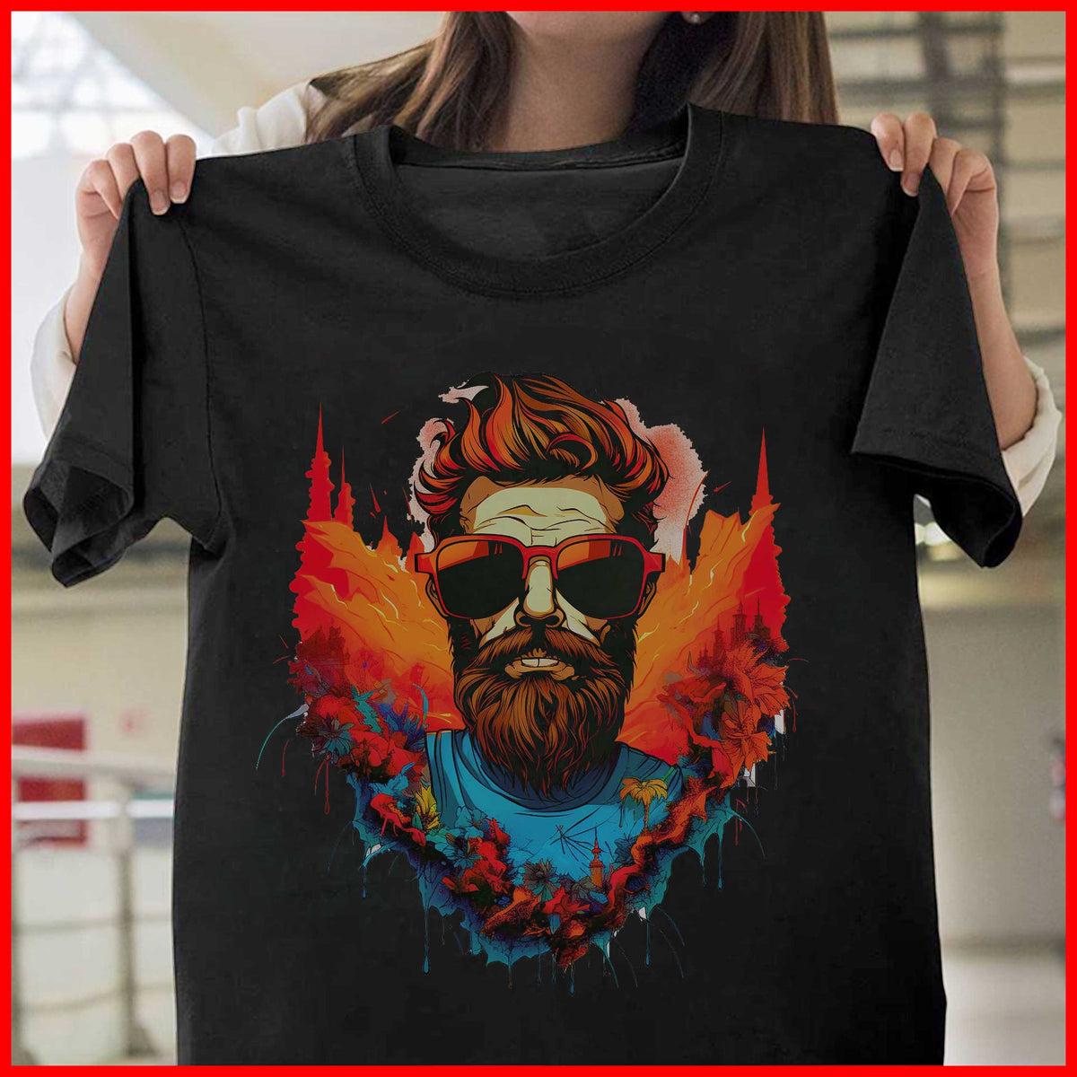 Bearded man shirt design shirt design shirt png shirt graphics tee graphics unique design HD Sublimation and Printing Design Graphic Tee – Bold Style · High-Quality Print