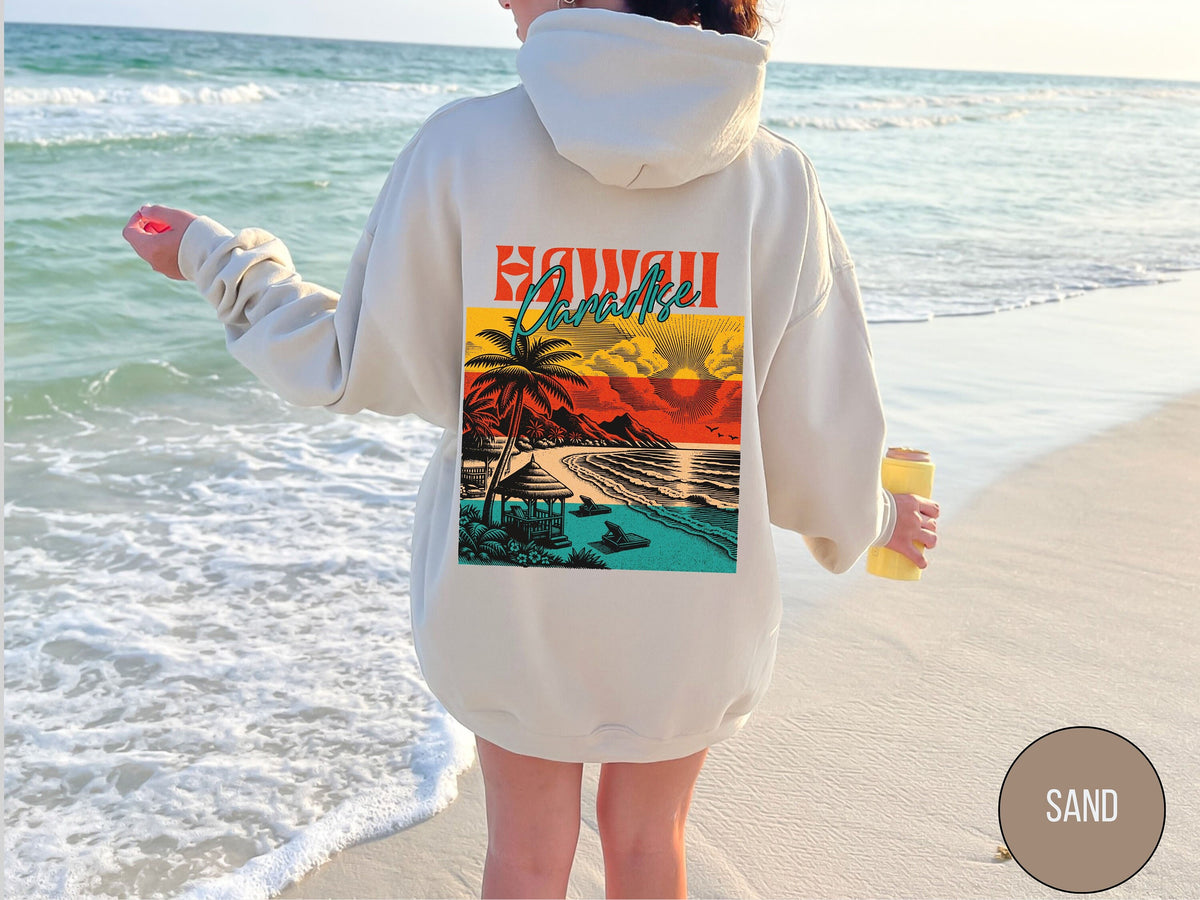 Vintage Hawaii hoodie Retro Hawaii Beach hoodie Beach Sweatshirt Vintage Aloha Sweatshirt Sunset Hoodie Summer Hoodie Hawaii Surf Hoodie Hoodie – Soft Feel · High-Quality Print