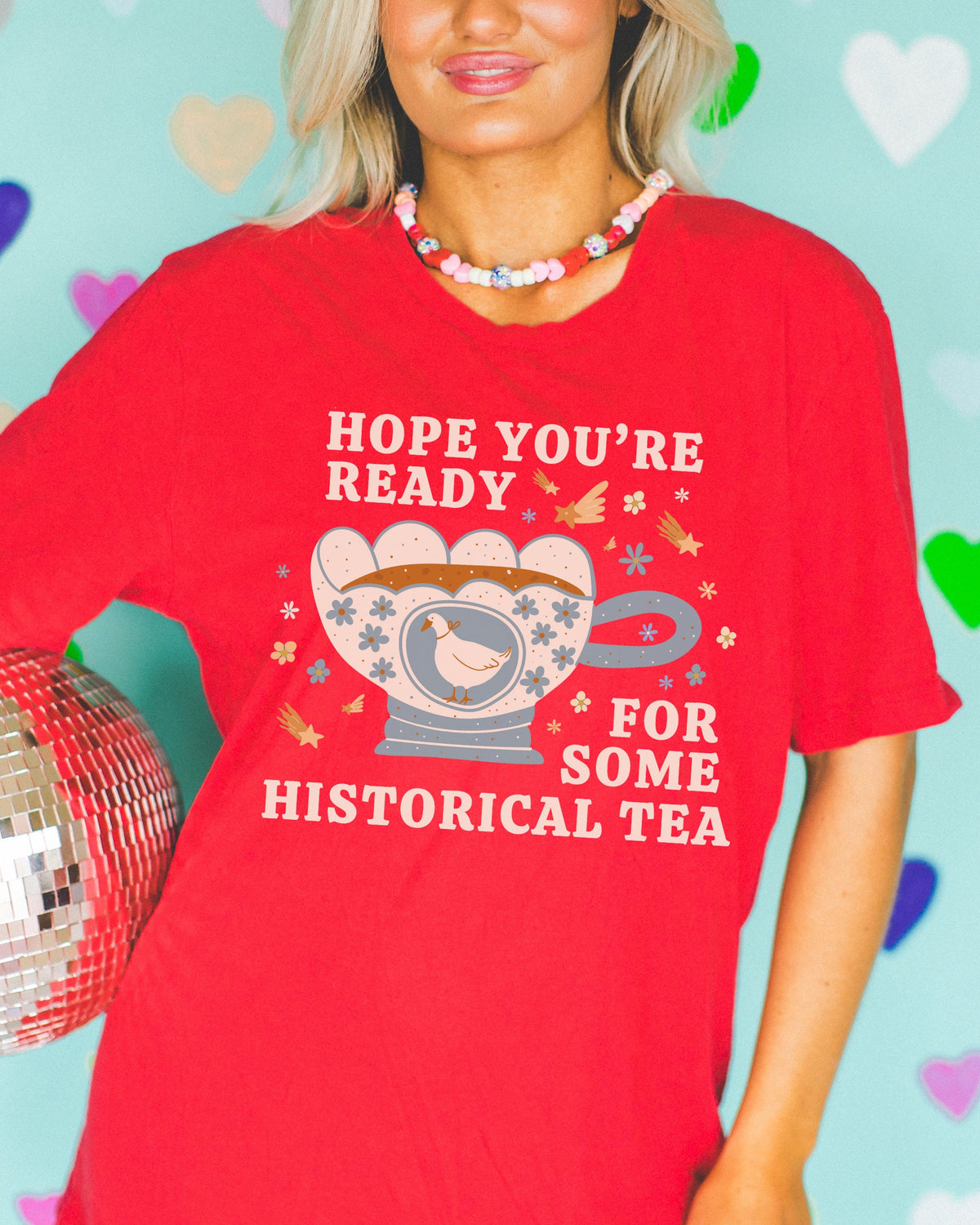 Cute American History Tee Shirt for History Professor or Social Studies Teacher Historical Tea 90s Aesthetic Goose Boho Retro Flowers Graphic Tee – Bold Style · Top Pick For Any Outfit