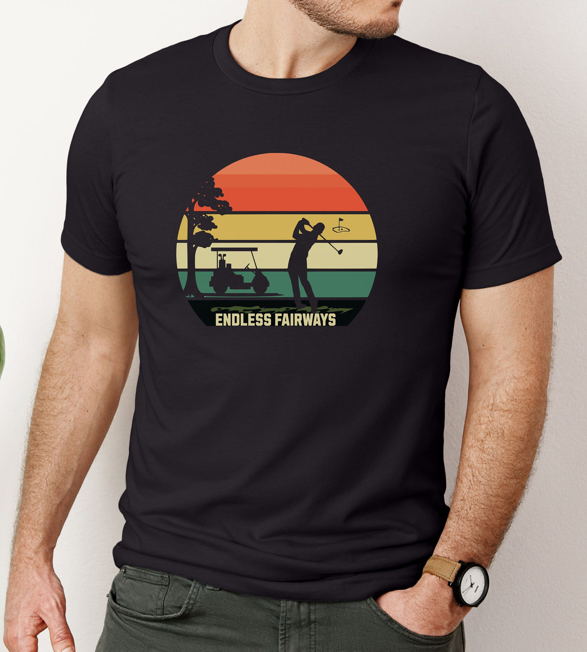 Retro Sunset Golf Shirt Golf Lover Shirt For Golfer And Coach Golfer Shirt Funny Golf Lover Shirt For Dad Golf Gift for her The Golfer Graphic Tee – Premium Graphic · High-Quality Print