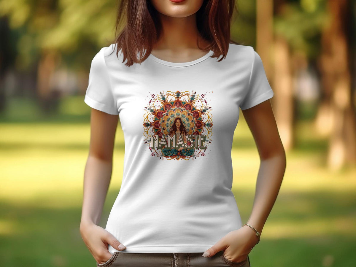 Namaste Yoga Design TShirt for Women Zen Tee Meditation Shirt Spiritual Graphic Tee Mindfulness TShirt Relaxation Yoga Top 10 Graphic Tee – Fan Favorite · Perfect For Daily Wear