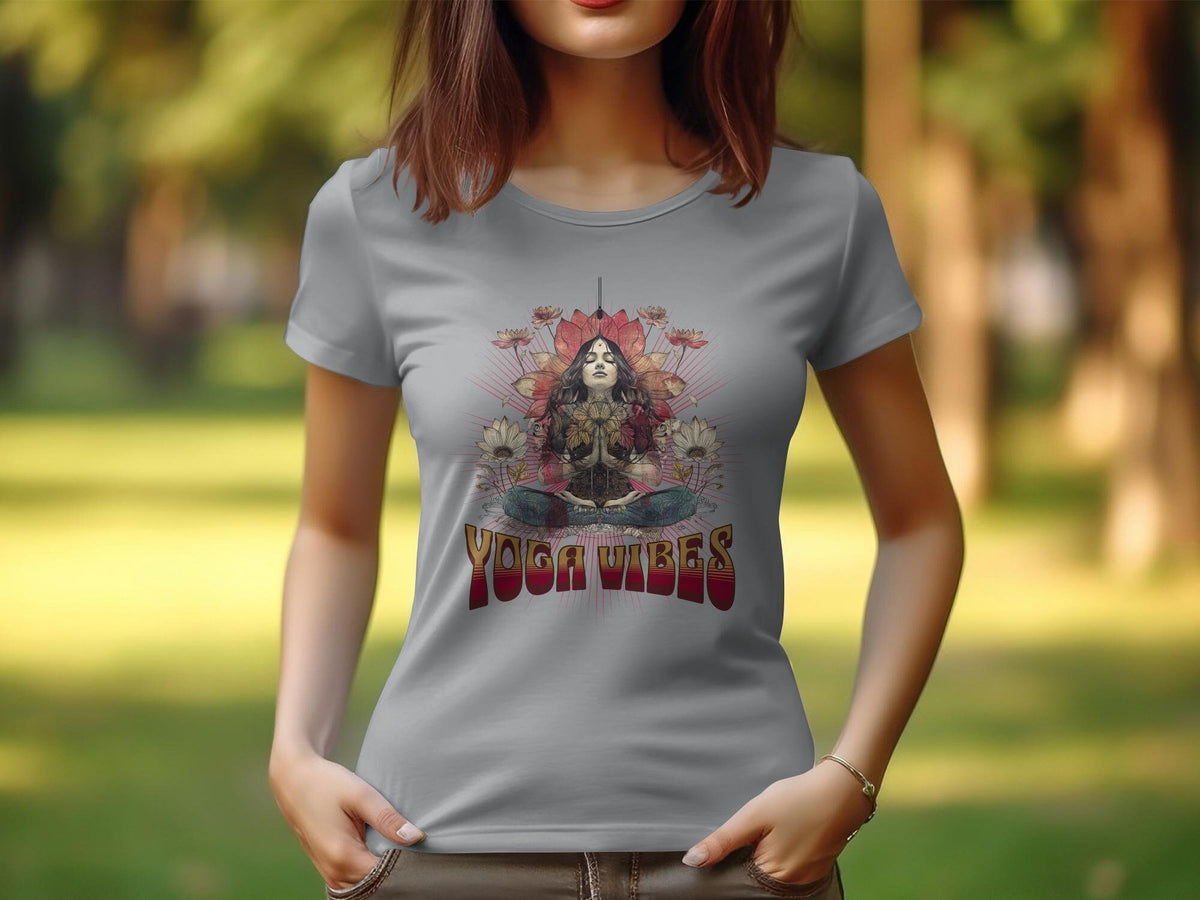 Yoga Design TShirt for Women Zen Tee Yoga Vibes Graphic Lotus Flower Meditation Shirt Themed Top for Women Relaxation Tee 18 Graphic Tee – Feel-Good Design · Trending Graphic Apparel