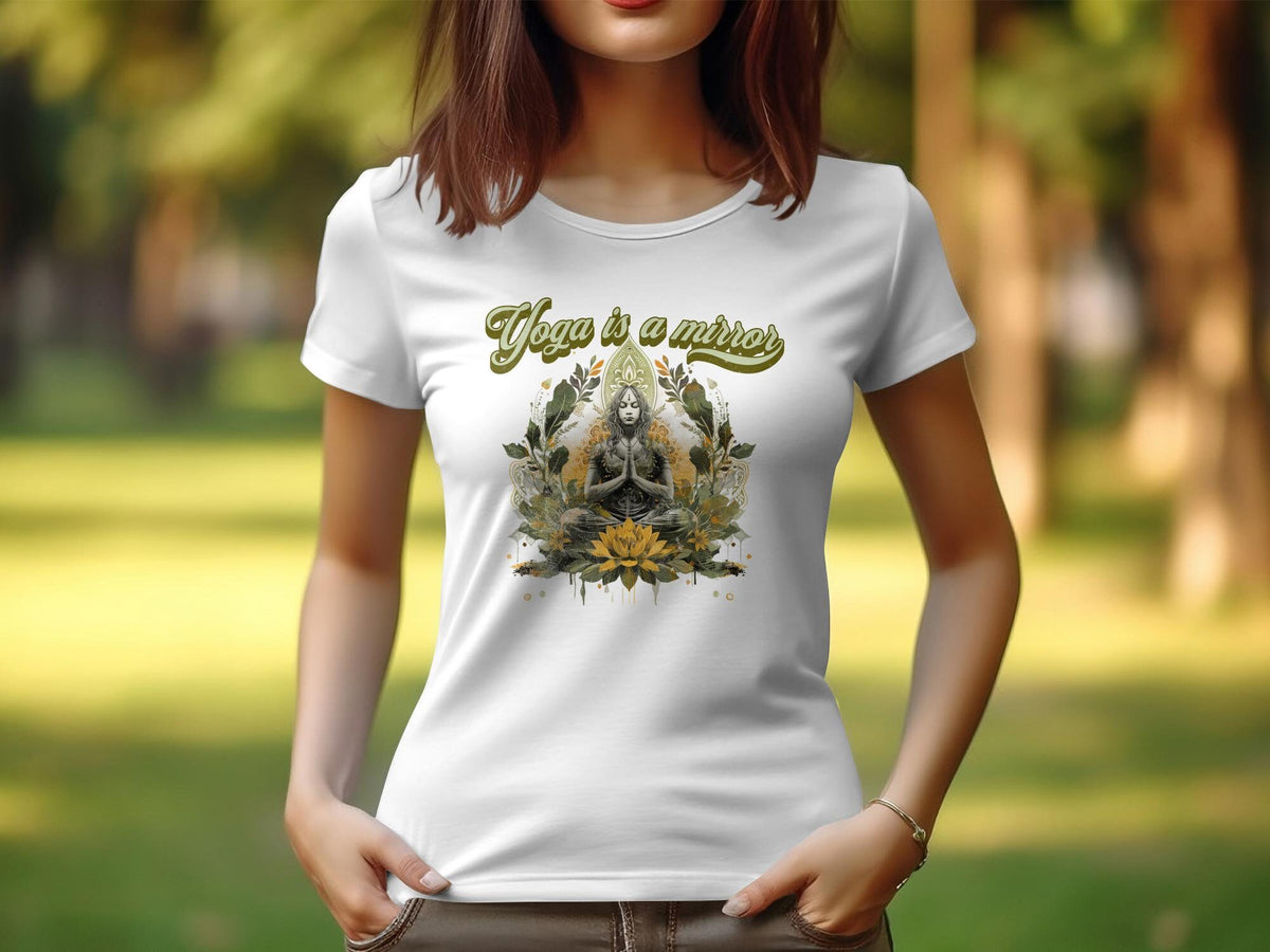 Yoga Design TShirt for Women Zen Tee Yoga is a Mirror Meditation ShirtWomens Zen Apparel Peaceful Yoga Top Spiritual Yoga Tee 23 Graphic Tee – Everyday Comfort · Great Gift For Fans