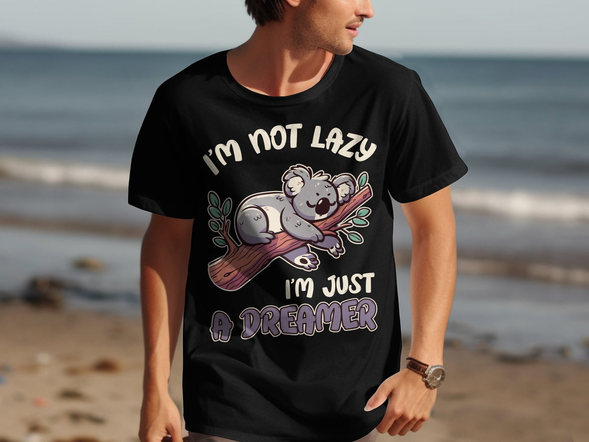 I39m Not Lazy Just A Dreamer TShirt Cute Koala Lazy Animal TShirt Funny Dreamer Graphic Tee Cozy Everyday Wear Graphic Tee – Premium Graphic · High-Quality Print