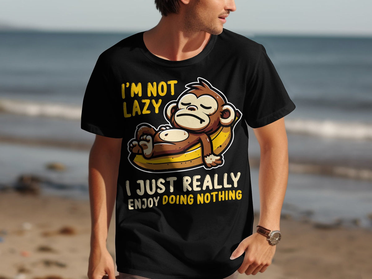 Funny Lazy Monkey TShirt I39m Not Lazy I Just Really Enjoy Doing Nothing Cute Animal Design Humorous Graphic Tee Gift for Animal Lovers Graphic Tee – Feel-Good Design · Perfect For Daily Wear