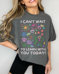Cute Second Grade Teacher Tee with Adorable Doodles I Can39t Wait to Learn With You Today Silly Elementary School Preschool Teacher Shirt Graphic Tee – Easygoing Wear · Must-Have Style