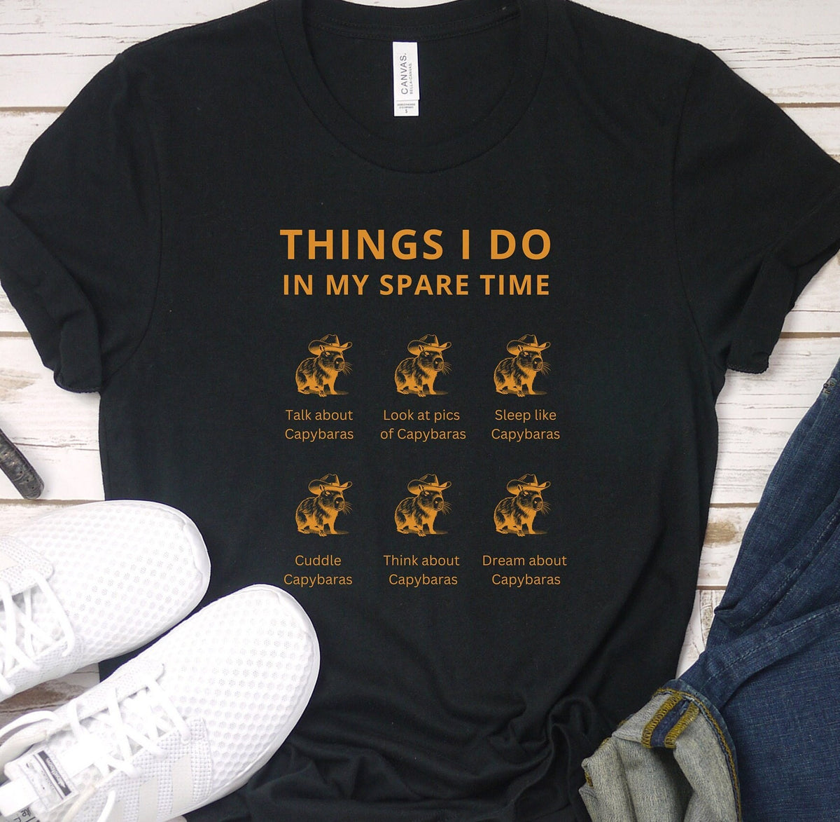 Things I Do In My Spare Time Capybara Shirt Cowboy Cabybara Cute Tshirt Funny Capybara Gifted Shirt Capybara Tee Anime Capybara Gifts Graphic Tee – Fan Favorite · Must-Have Style