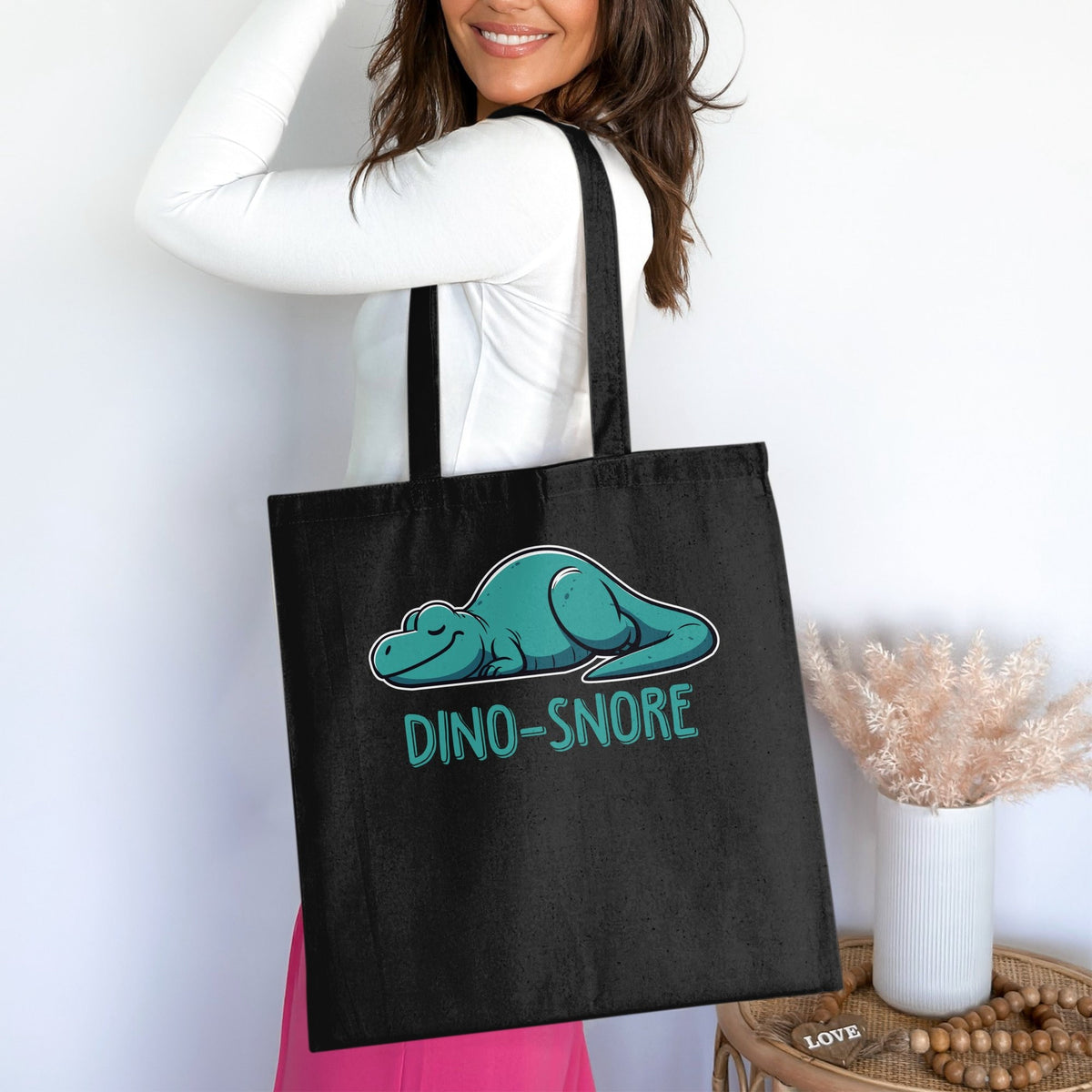 Funny Dinosaur Tote Bag Dino Snore Lazy Design Bag Cute Lazy People Gift Relaxed Dino Tote Bag Funny Gift for Dinosaur Lovers Tote Bag – Aesthetic Look · Must-Have Style
