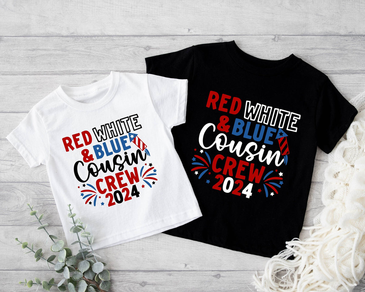 Red White and Blue Cousin Crew 2024 Shirt 4th of July Cousin Crew T Shirt Matching Cousins Tee 4th Of July Kids Shirt Independence Day Graphic Tee – Easygoing Wear · Perfect For Daily Wear