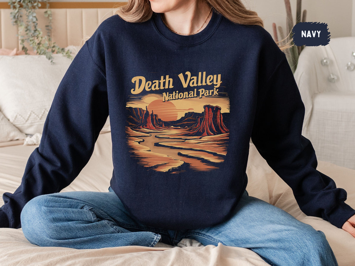 Vintage Death Valley National Park Sweatshirt Desert Sweater California Crewneck Hiking Tshirt Death Valley Shirt Mojave Desert Vibes Tee Sweatshirt – Premium Graphic · Perfect For Daily Wear