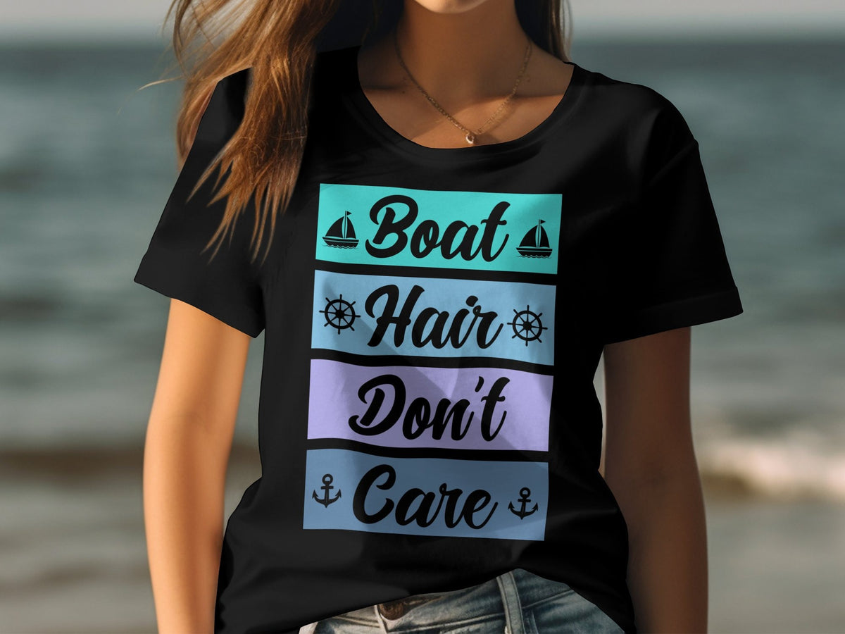 Cruise Vacation TShirt Womens Ladyfit Tee Perfect for Cruise Vacation Nautical Theme Boat Hair Dont Care Holiday Outfit Graphic Tee – Everyday Comfort · Trending Graphic Apparel