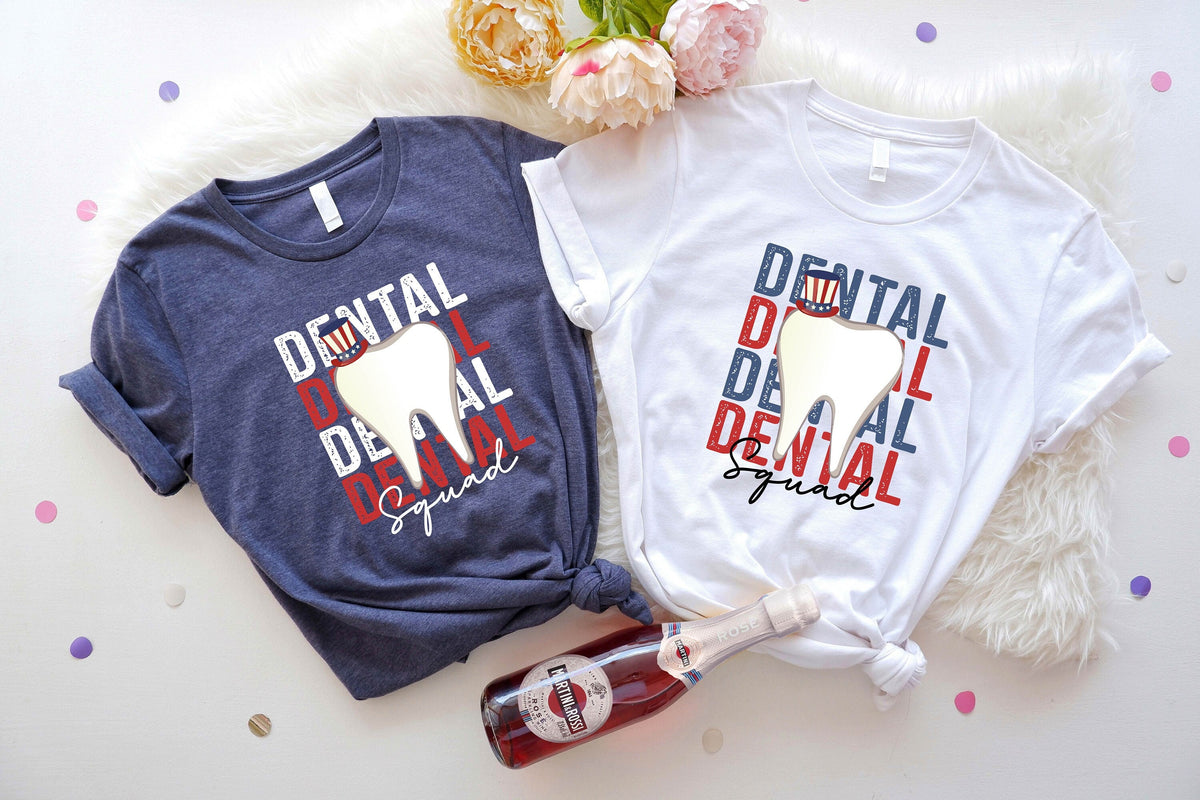 4th of July Dental Squad Shirt American Dentist Tee Dentist T Shirt Dental Student Gifts Funny Tooth Clothing Dental Squad Shirts Graphic Tee – Everyday Comfort · Top Pick For Any Outfit