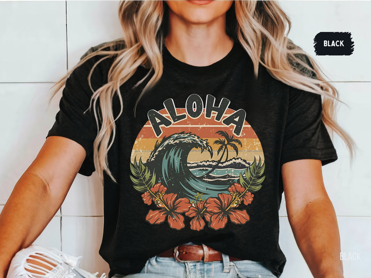 Aloha shirt Hawaii T shirt Beach tshirt Hawaii gift for her Hibiscus shirt Beachy t shirt Summer Gifts Surf tshirt Hawaii Sweatshirt Sweatshirt – Aesthetic Look · Trending Graphic Apparel