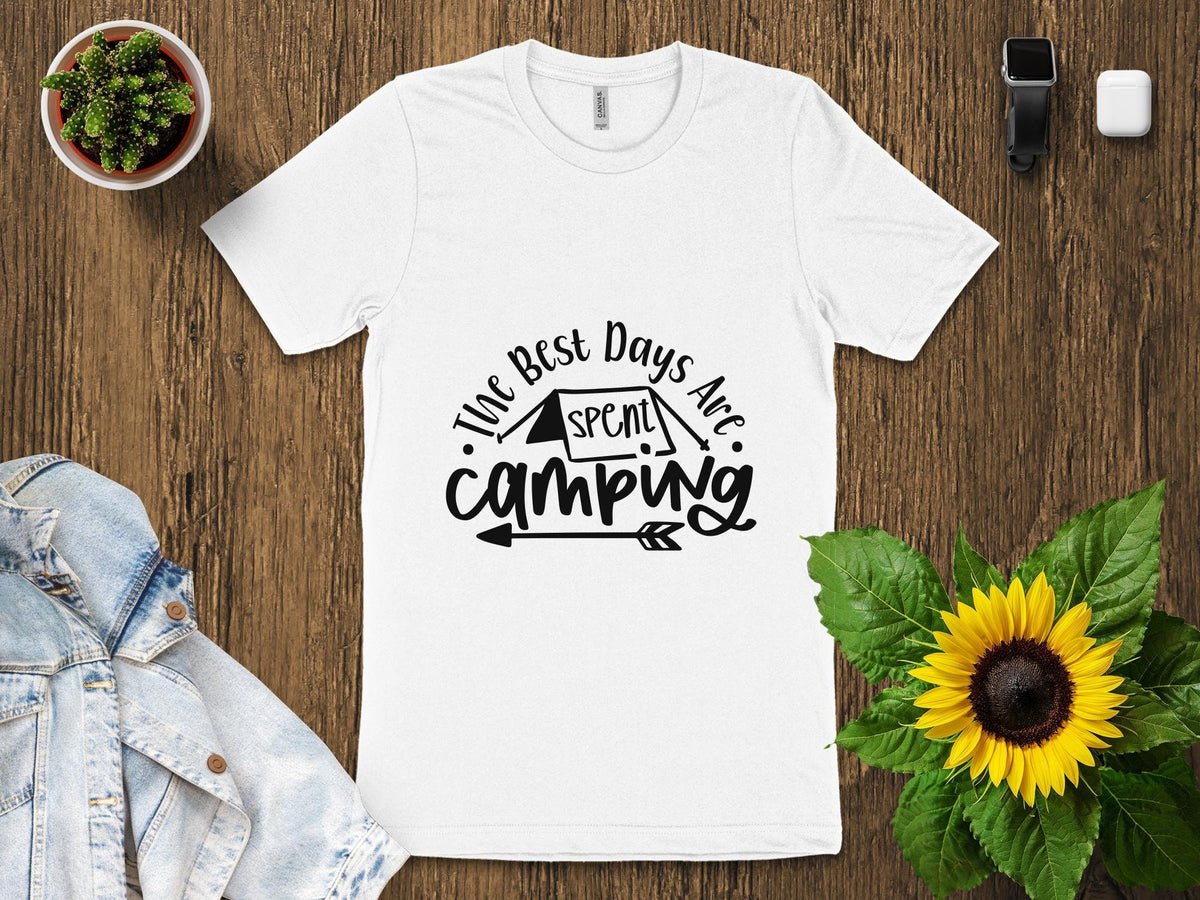 Camping Lover T shirt The Best Days Are Spent Camping Outdoor Adventure Tee Unisex Camp Shirt Graphic Tee – Aesthetic Look · Great Gift For Fans