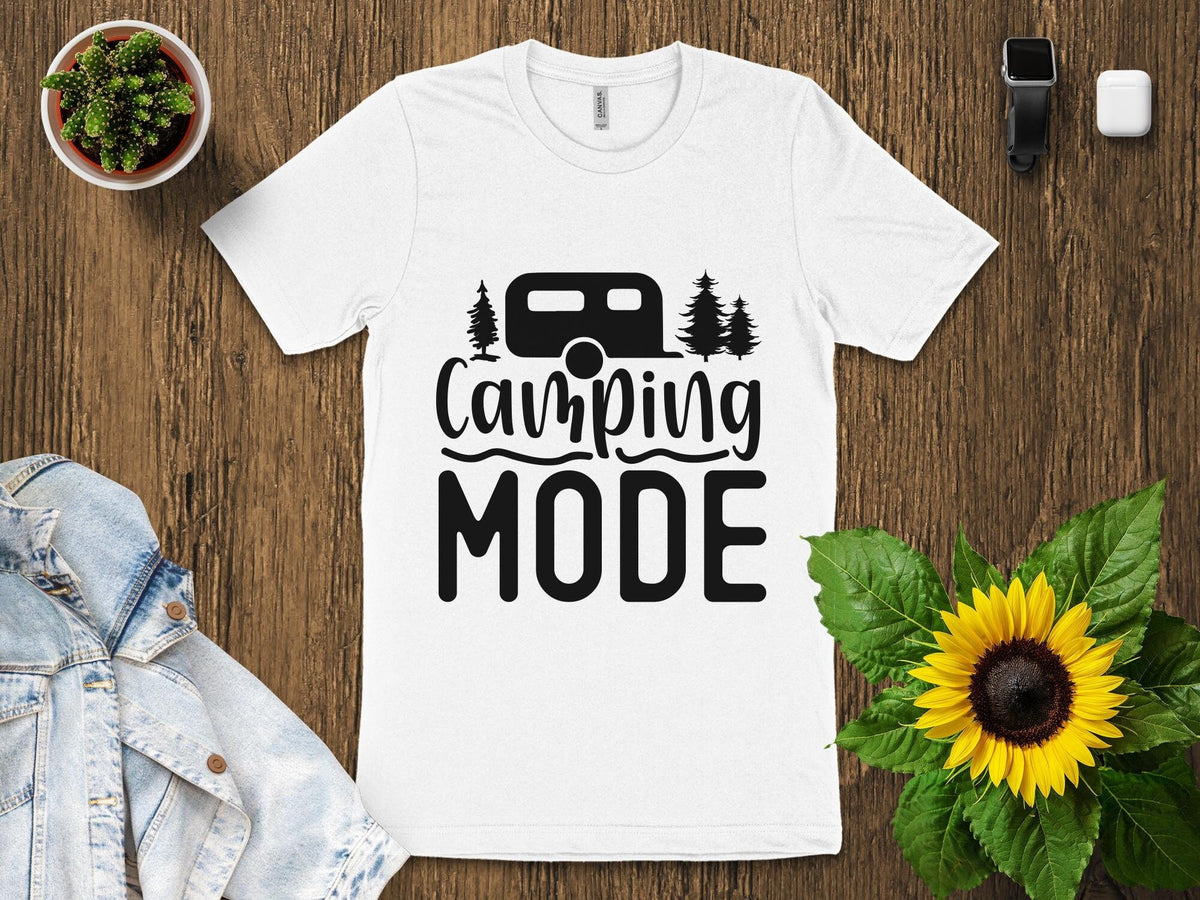 Camping Mode Graphic Tee Outdoor Adventure T Shirt Nature Lover Gift Unisex Camping Shirt Graphic Tee – Warm & Stylish · Great Gift For Fans