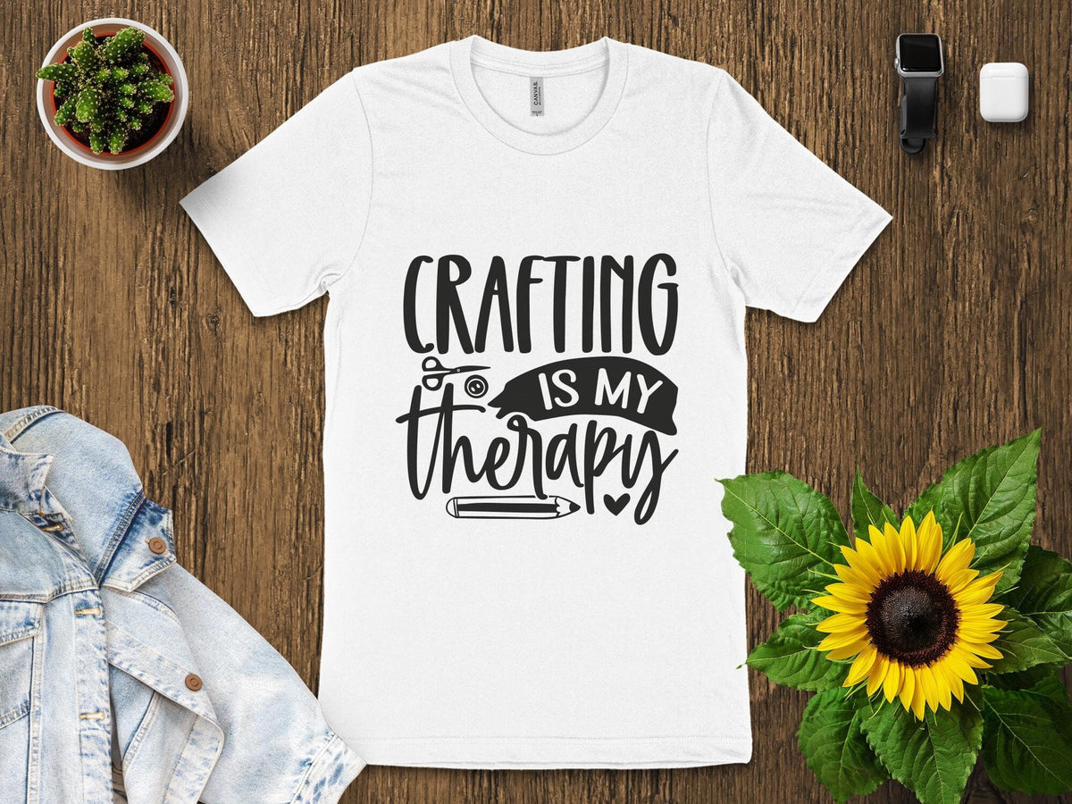Crafting Is My Therapy T Shirt Funny Crafter Shirt Craft Lover Gift Tee Crafting Enthusiast Top Creative Hobby T Shirt Graphic Tee – Fan Favorite · Must-Have Style