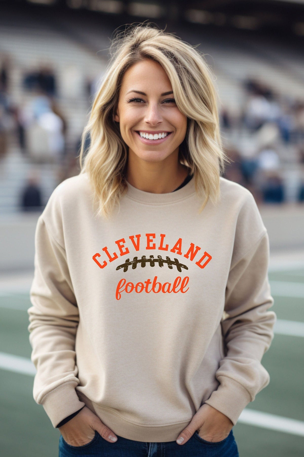 Cleveland Football Sweatshirt Cleveland Fan Crewneck Trendy Vintage Sports Apparel Sunday Football Shirt Gift Gameday Football Sweater Sweatshirt – Cozy Vibes · Perfect For Daily Wear