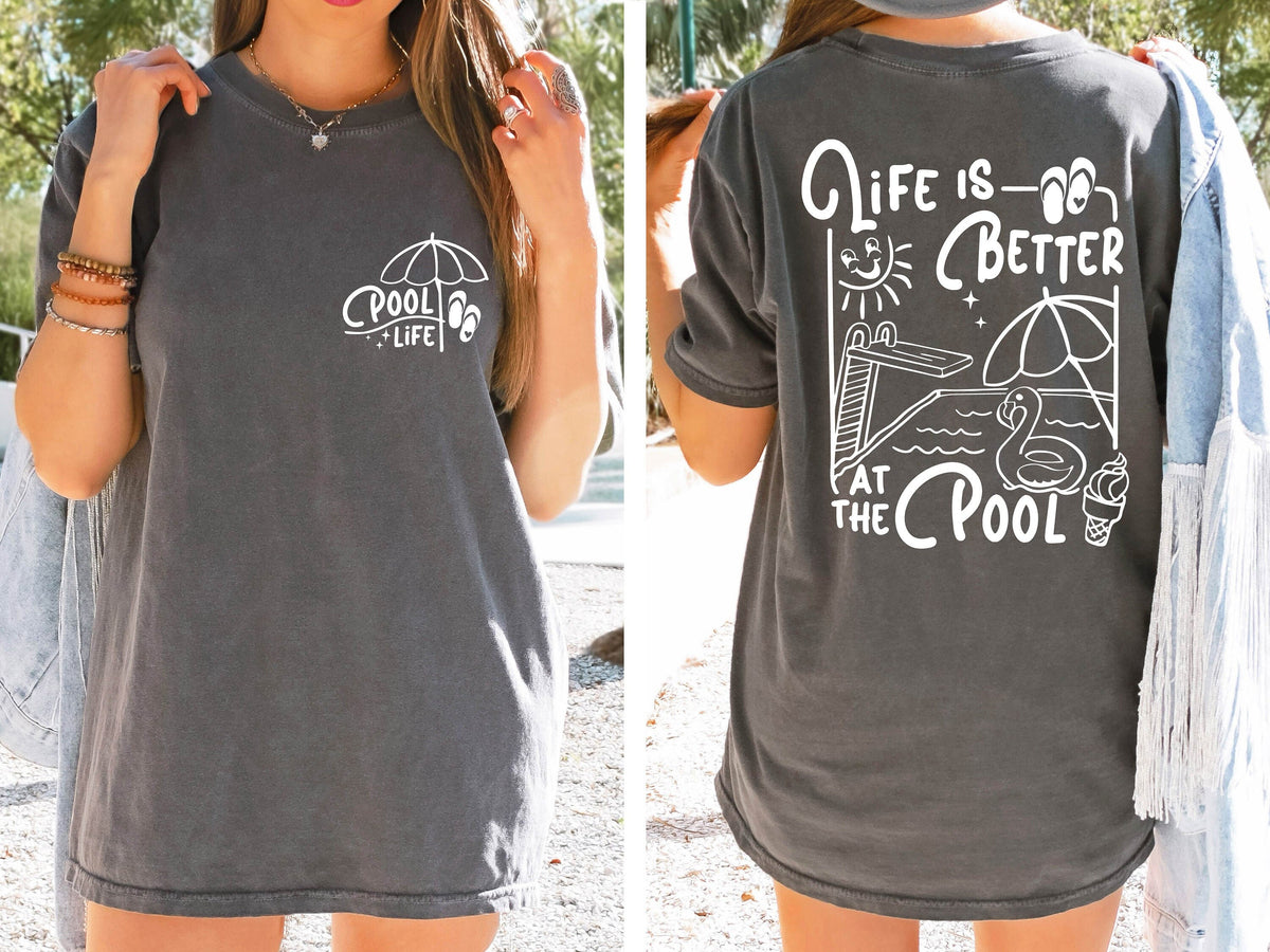 Life Is Better At The Pool Shirt Pool Life Shirt Pool Vibes Tee Trendy Summer Life Shirts Pool Party Retro Summer Shirt Graphic Tee – Fan Favorite · Top Pick For Any Outfit