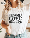 Teach love inspire svg Teacher Life Svg Teacher shirt Svg Back to school Svg Teacher Svg Cricut Layered SVG and PNG Commercial Graphic Tee – Soft Feel · Trending Graphic Apparel