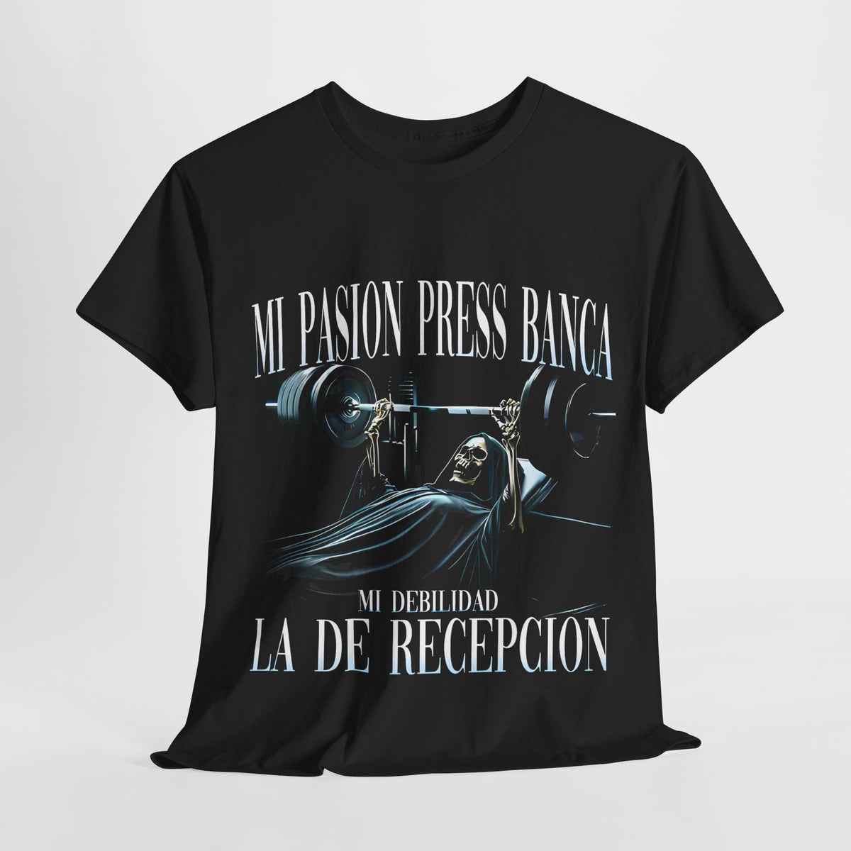 Mi Pasion Press Banca Mi Debilidad La De Recepcin Camiseta De Gym con Diseo de Calavera Ropa Fitness con Calaveras para Gimnasio Graphic Tee – Cozy Vibes · Perfect For Daily Wear
